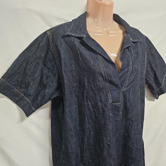 Ralph Lauren Casual Blue Denim Shirt Dress Women Size PL Cotton - Picture 4 of 13